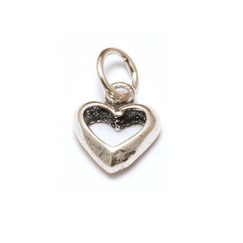 Charms & Solderable Accents Sterling Silver Chunky Open Heart Charm